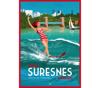 Affiche DOZ Suresnes Ski Nautique sur la Seine