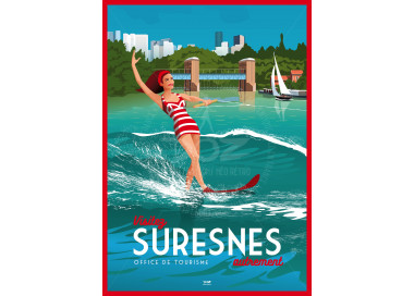 Affiche DOZ Suresnes Ski Nautique sur la Seine