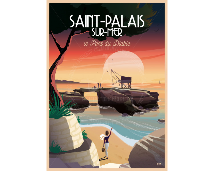 Affiche DOZ Saint-Palais-sur-Mer Le pont du Diable Affiche DOZ Saint-Palais-sur-Mer Le pont du Diable