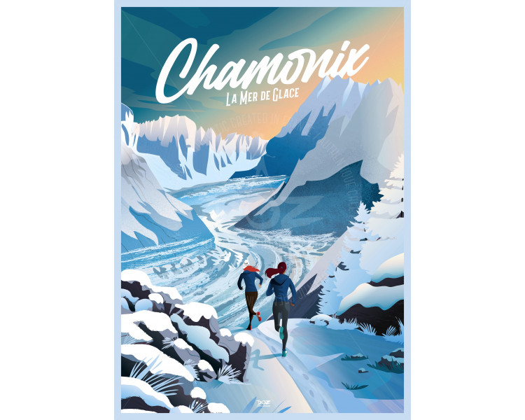 Affiche DOZ Chamonix la Mer de Glace Affiche DOZ Chamonix la Mer de Glace