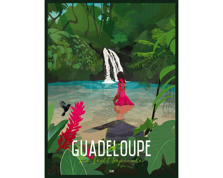 Affiche DOZ La Guadeloupe - la Forêt Tropicale Affiche DOZ La Guadeloupe - la Forêt Tropicale