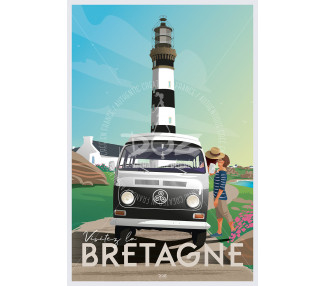 Affiche DOZ Bretagne - Combi et phare