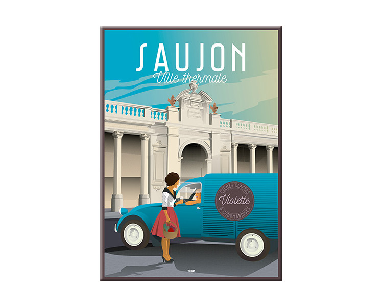 Magnet Saujon - Ville Thermale - 2cv fourgonnette