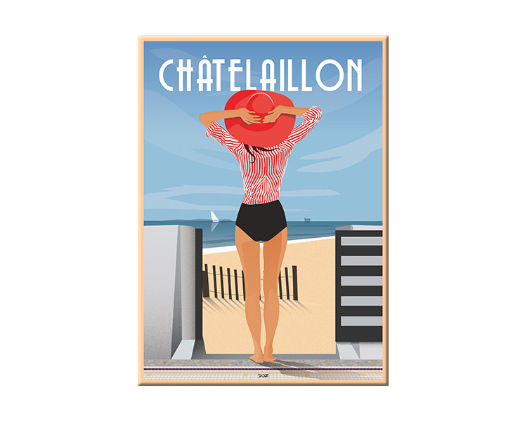 Magnet Châtelaillon-plage - Chapeau rouge