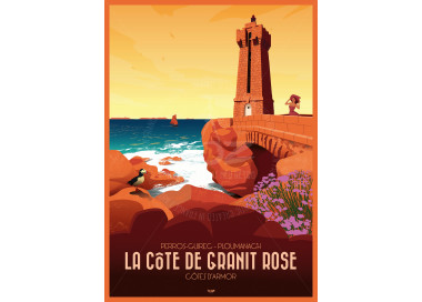 Affiche DOZ La Côte de Granit Rose Bretagne