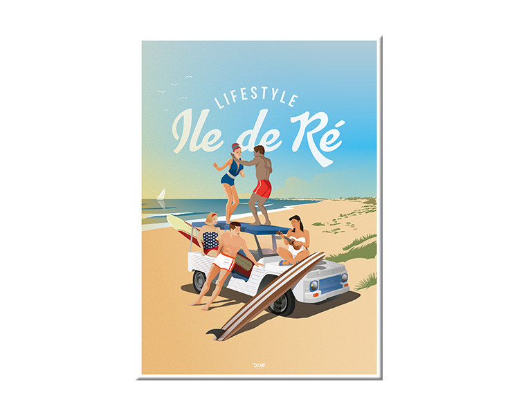 Magnet - Ile de Ré - After-surf - Méhari blanche