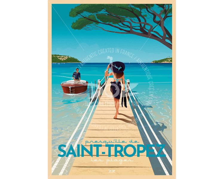 Poster Presqu'île de Saint-Tropez - the beaches