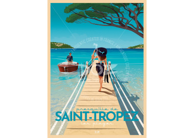 Poster Presqu'île de Saint-Tropez - the beaches