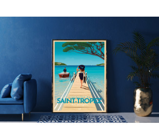Poster Presqu'île de Saint-Tropez - the beaches