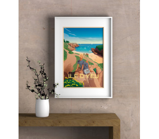 Affiche DOZ - Ile d'Yeu - Plage des Soux