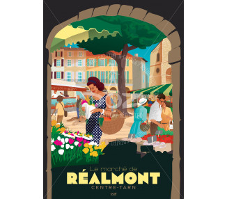 Affiche DOZ - Le marché de Réalmont - Centre Tarn