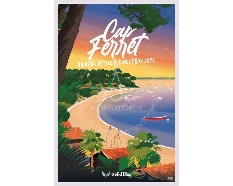 Affiche DOZ - Cap Ferret - La pointe aux chevaux