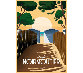 Affiche DOZ Ile de Noirmoutier- Cabanes de Plage