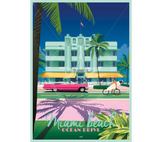 Poster DOZ Miami Beach - Ocean Drive