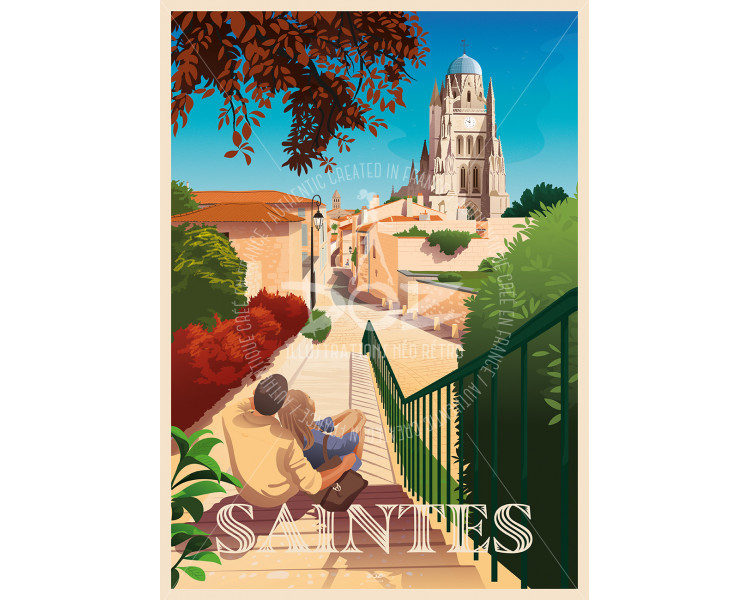 Affiche DOZ - Saintes - Cathédrale Affiche DOZ - Saintes - Cathédrale