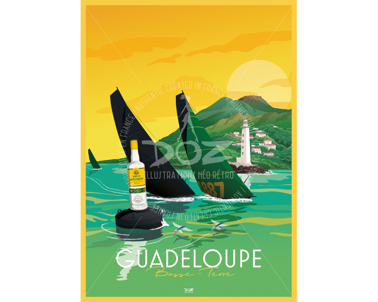 Affiche DOZ La Guadeloupe - La Route du Rhum - Basse Terre Affiche DOZ La Guadeloupe - La Route du Rhum - Basse Terre