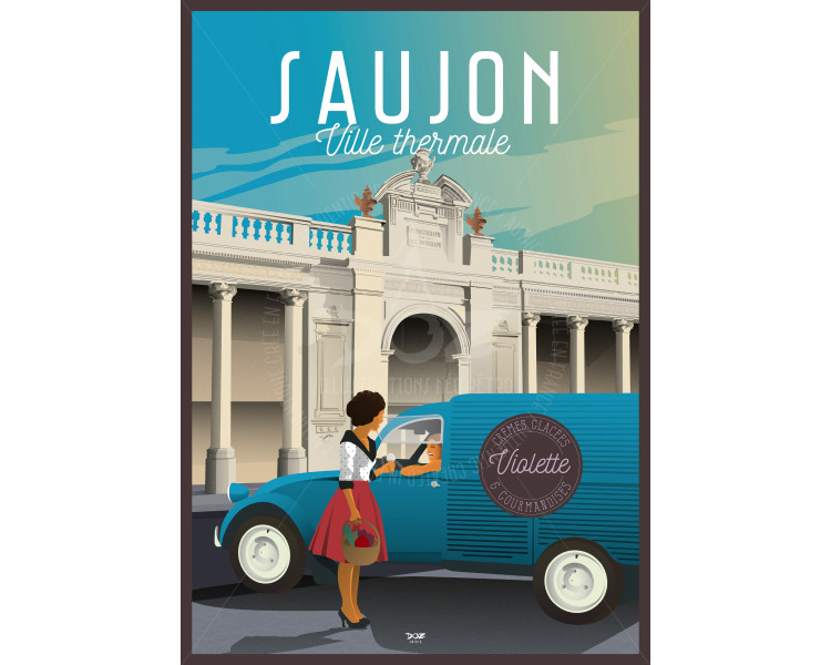Affiche DOZ Saujon - Ville thermale 2CV