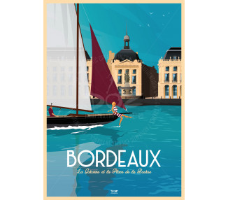 Affiche DOZ Bordeaux - La Garonne et la Place de la Bourse