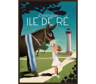 Affiche DOZ Ile de Ré - Ane en culotte