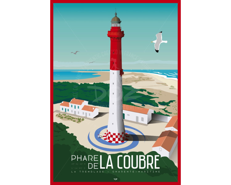 Affiche DOZ Phare de la Coubre - vue du ciel Affiche DOZ Phare de la Coubre - vue du ciel