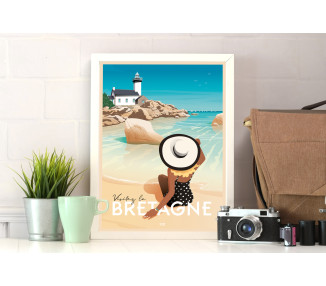 Affiche DOZ Bretagne - la baigneuse