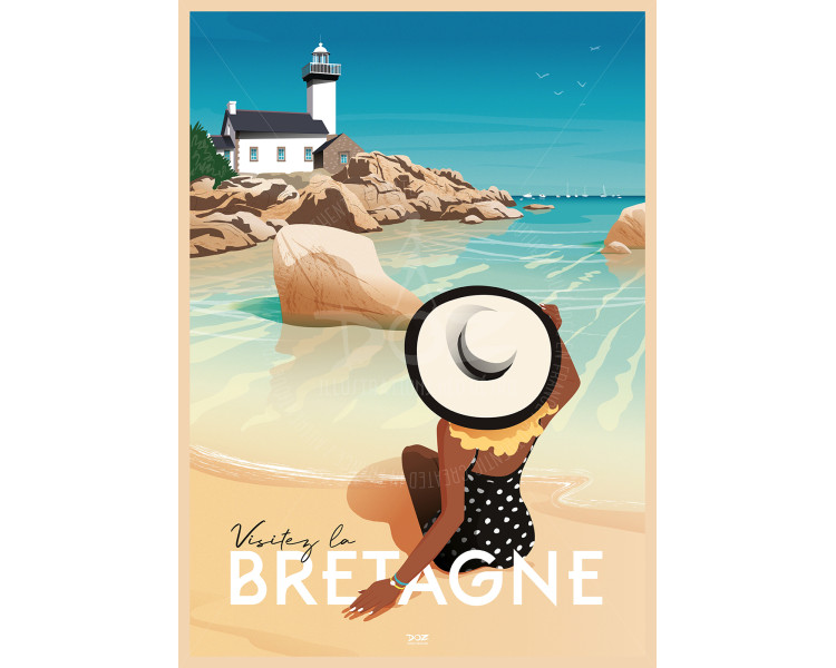 Affiche DOZ Bretagne - la baigneuse Affiche DOZ Bretagne - la baigneuse