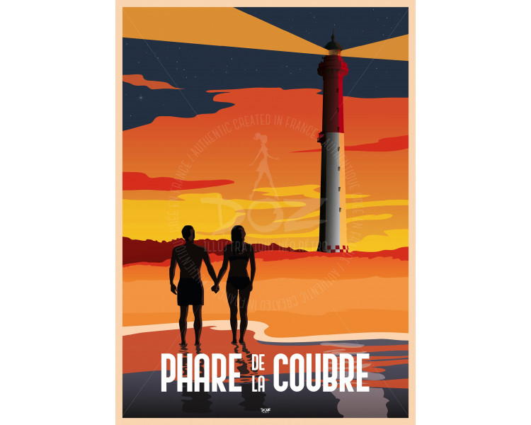 Affiche DOZ Phare de la Coubre - Nuit Affiche DOZ Phare de la Coubre - Nuit