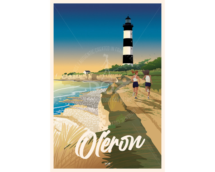 Affiche DOZ Ile d'Oléron - Le Phare de Chassiron et les falaises Affiche DOZ Ile d'Oléron - Le Phare de Chassiron et les falaises