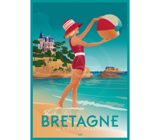 Affiche DOZ Bretagne - La Côte d'Emeraude
