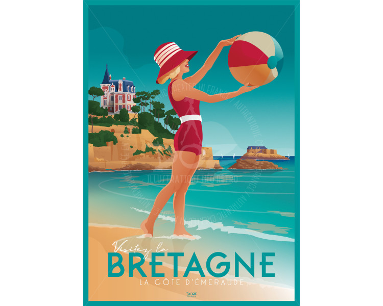 Affiche DOZ Bretagne - La Côte d'Emeraude Affiche DOZ Bretagne - La Côte d'Emeraude