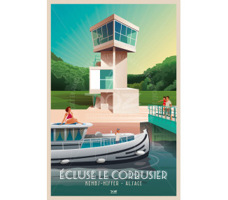 Affiche DOZ Ecluse Le Corbusier de Kembs-Niffer