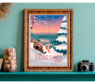 Affiche DOZ Suresnes - Ski et luge à Noël
