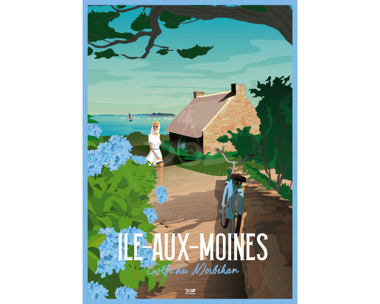 Affiche DOZ île aux Moines Bretagne Affiche DOZ île aux Moines Bretagne