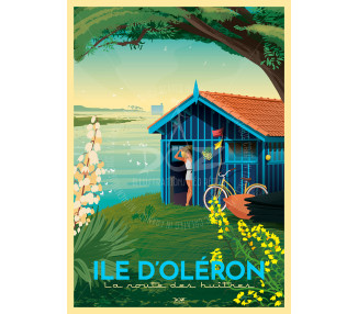 Affiche DOZ - Ile d'Oléron - La route des huîtres