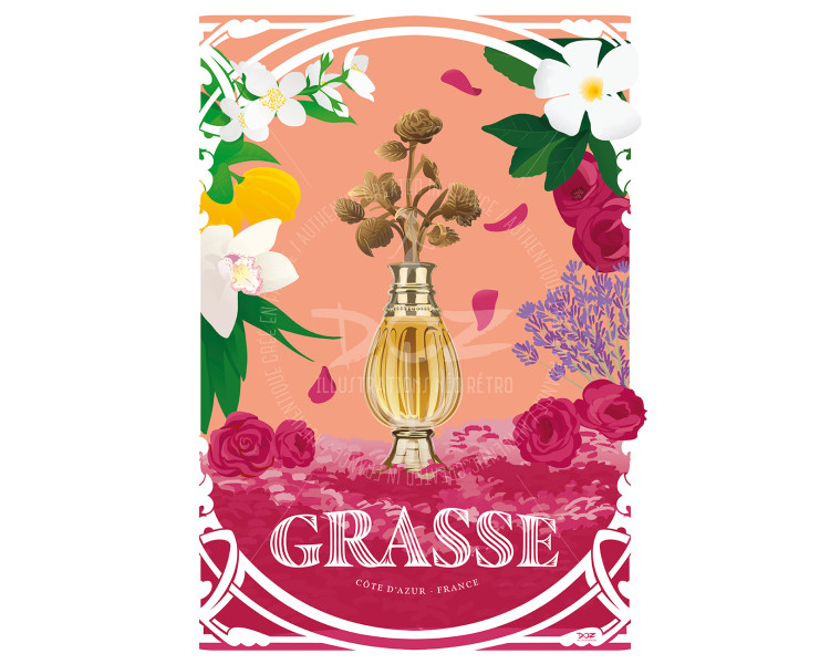 Affiche DOZ Grasse - Côte d'Azur - Capitale du Parfum Affiche DOZ Grasse - Côte d'Azur - Capitale du Parfum