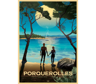 Affiche DOZ - Ile de Porquerolles - lagon