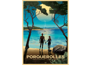Affiche DOZ - Ile de Porquerolles - lagon