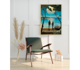 Affiche DOZ - Ile de Porquerolles - lagon