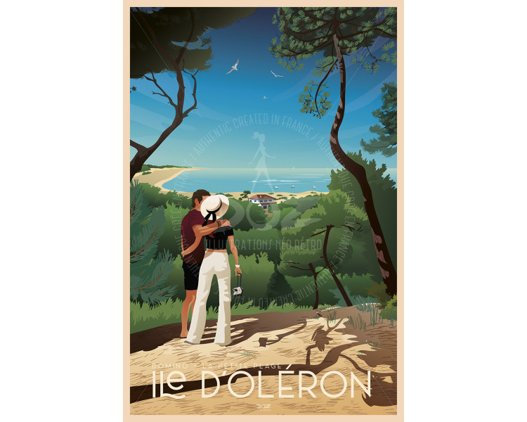 Affiche DOZ - Ile d'Oléron - Domino - la petite Plage Affiche DOZ - Ile d'Oléron - Domino - la petite Plage
