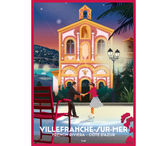 Poster DOZ Villefranche-sur-mer, Chapelle Saint-Pierre, Jean Cocteau, French Riviera