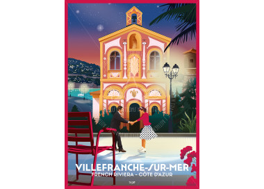 Poster DOZ Villefranche-sur-mer, Chapelle Saint-Pierre, Jean Cocteau, French Riviera