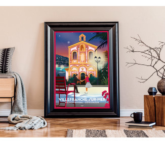 Affiche DOZ Villefranche-sur-mer, Chapelle Saint-Pierre, Jean Cocteau, Côte d'Azur