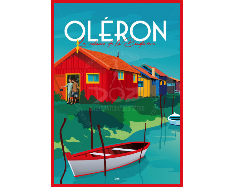 Affiche DOZ Ile d'Oléron - Les cabanes de la Baudissière Affiche DOZ Ile d'Oléron - Les cabanes de la Baudissière