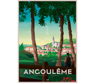 Affiche DOZ - Angoulême - vue de la ville