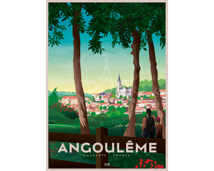 Affiche DOZ - Angoulême - vue de la ville Affiche DOZ - Angoulême - vue de la ville