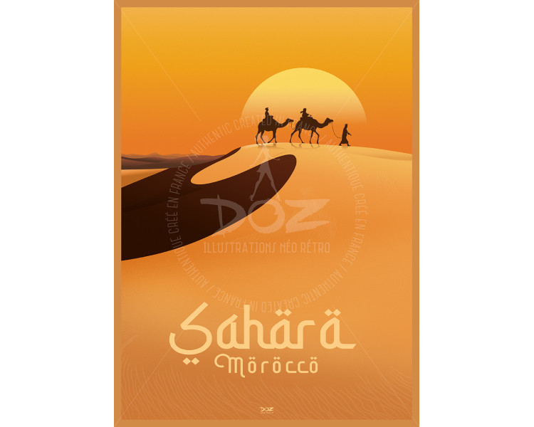 Affiche DOZ - MAROC - Désert du Sahara Affiche DOZ - MAROC - Désert du Sahara