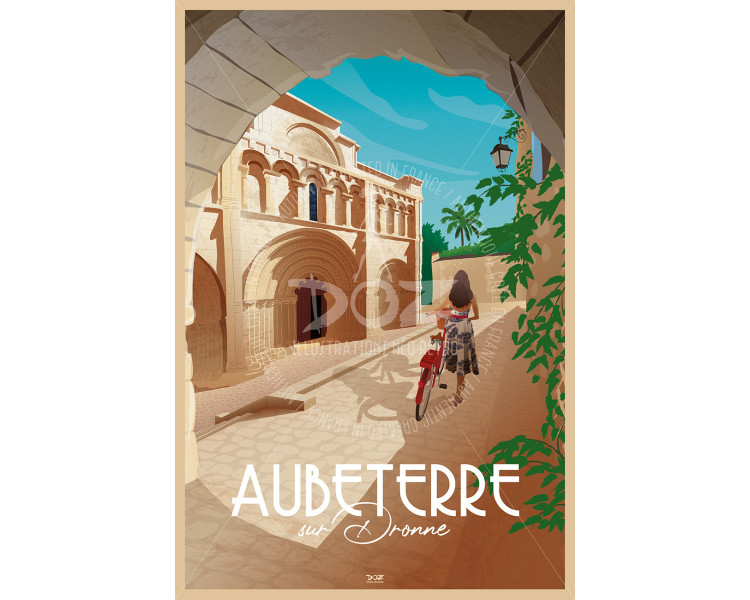 Affiche DOZ - Aubeterre-sur-Dronne - l'église Affiche DOZ - Aubeterre-sur-Dronne - l'église