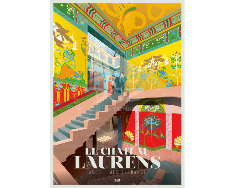 Affiche DOZ - Agde - Le Château Laurens - intérieur