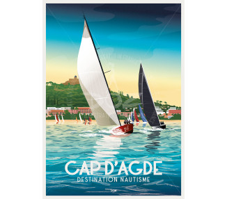 Affiche DOZ Cap d’Agde - Course à la voile