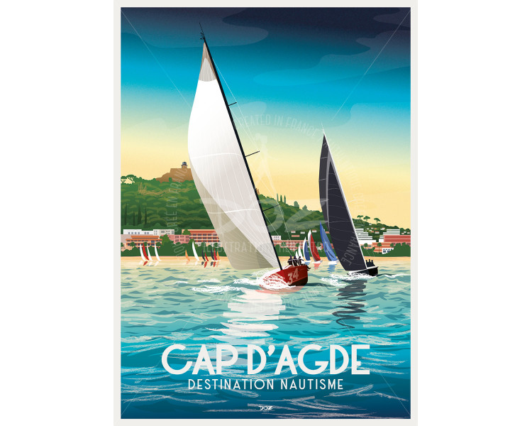 Affiche DOZ Cap d’Agde - Course à la voile